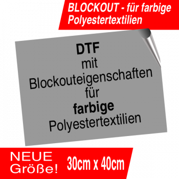 DTF-Transferfolie 30cm x 40cm für farbige Polyestertextilien (bedruckbarer Bereich 29cm x 39cm)
